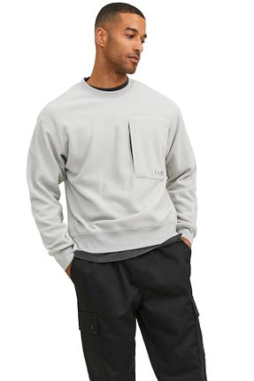 سوئیشرت طوسی مردانه ساده Jack & Jones - کد 772506101