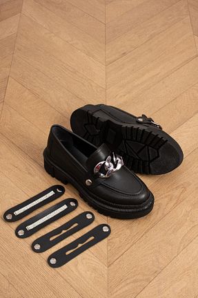 کفش لوفر مشکی زنانه چرم مصنوعی BeBeQ Store - کد 890494760