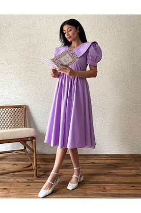 لباس بنفش زنانه بافتنی KÜÇÜĞÜM BUTİK - کد 868947568