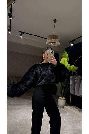 پلیور مشکی زنانه ساده Meyco Butik - کد 891519088