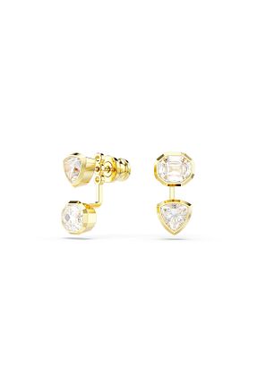 گوشواره جواهر طلائی رودیوم Swarovski - کد 890505870