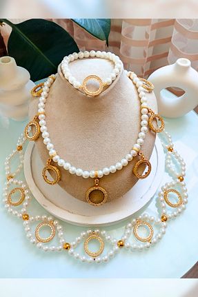 ست جواهر سفید زنانه 3 تایی TwinsCollection - کد 890509713
