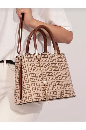 کیف دوشی بژ زنانه چرم مصنوعی eflanmoda - کد 890504959