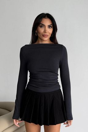 بلوز طوسی زنانه ساده Ladima - کد 890525799