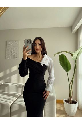 لباس مشکی زنانه بافتنی Zoom Butik - کد 890535725