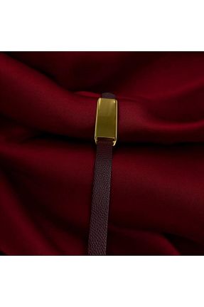 کمربند زرشکی زنانه چرم مصنوعی DENOKMODA - کد 890584480