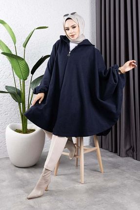 پانچو حجاب سرمه ای زنانه کشمیر Butik - کد 890603795