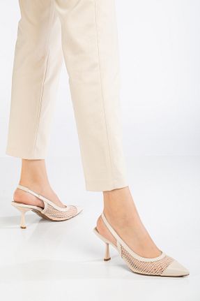 کفش مجلسی بژ زنانه چرم مصنوعی LEVEL SHOES - کد 891572415