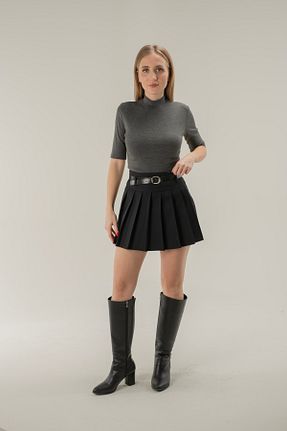 دامن مشکی زنانه بافتنی MY COUSİN - کد 890603719