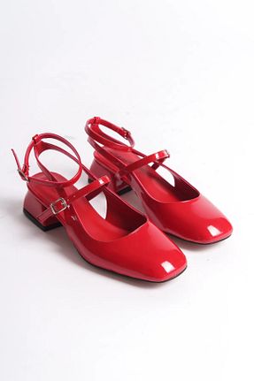 کفش پاشنه بلند کلاسیک قرمز زنانه چرم لاکی moun shoes - کد 890605006