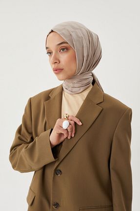 شال قهوه ای زنانه ابریشم pullscarfs - کد 890617220