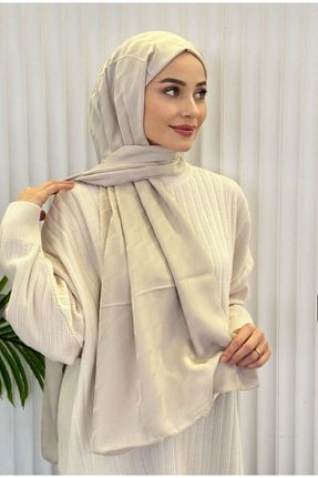 شال طوسی زنانه ابریشم pullscarfs - کد 890617197