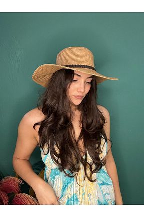 کلاه قهوه ای زنانه حصیر laviyonsa - کد 890617519