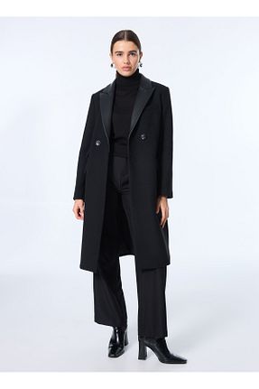 پالتو پشمی مشکی زنانه رگولار Sisley - کد 890627623