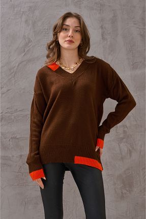 پلیور قهوه ای زنانه رگولار SHUGAA - کد 876834965