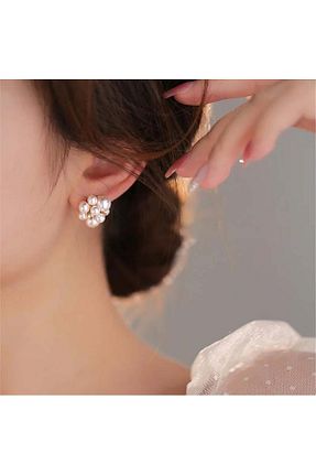 گوشواره جواهر طلائی مروارید Pelin Aksesuar - کد 833287231