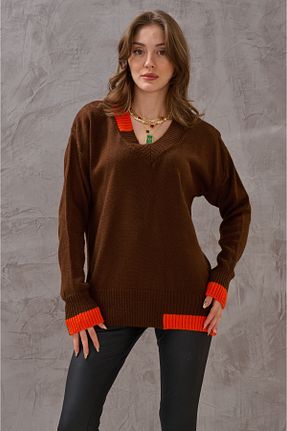 پلیور قهوه ای زنانه رگولار SHUGAA - کد 876834965
