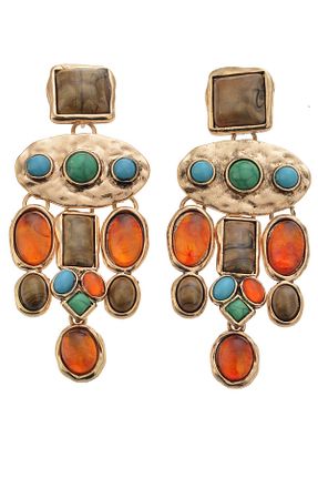 گوشواره جواهر زرشکی Pelin Aksesuar - کد 63063712