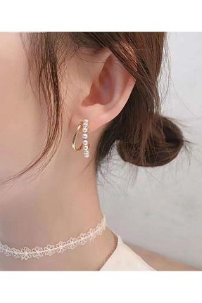 گوشواره جواهر طلائی مروارید Pelin Aksesuar - کد 45554862