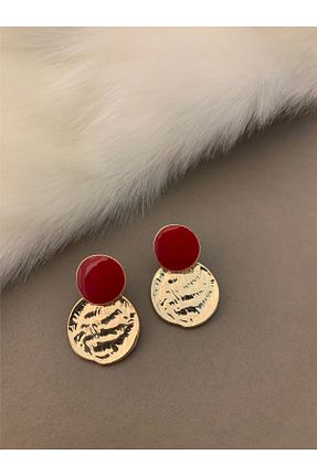 گوشواره جواهر قرمز فلزی Pelin Aksesuar - کد 209121451