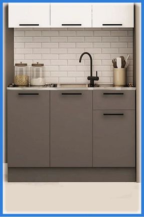 کابینت های آماده آشپزخانه طوسی Suntalam Fly Mobilya - کد 686107526
