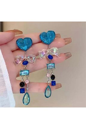 گوشواره جواهر آبی Pelin Aksesuar - کد 833297606