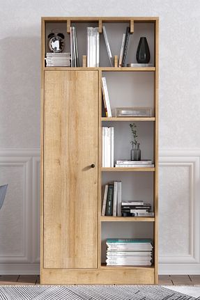قفسه کتاب قهوه ای 170 سانتی متر Decormet - کد 234521695
