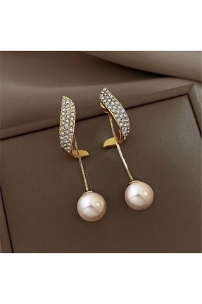 گوشواره جواهر طلائی مروارید Pelin Aksesuar - کد 327718175