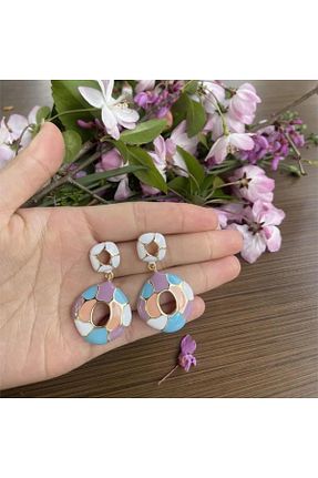 گوشواره جواهر نارنجی Pelin Aksesuar - کد 833286064