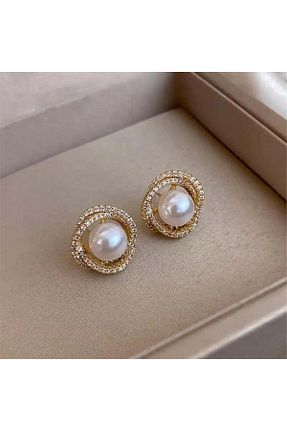 گوشواره جواهر طلائی Pelin Aksesuar - کد 833080102