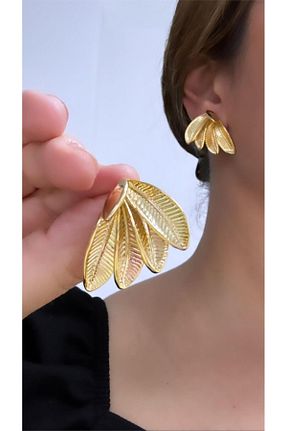 گوشواره جواهر طلائی میخ Pelin Aksesuar - کد 785338854