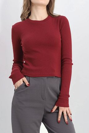 بلوز زرشکی زنانه ساده Dimba Shopping - کد 891701021