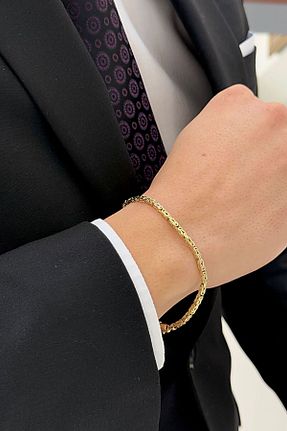 دستبند طلا زرد مردانه 14 عیار SEYHAN KUYUMCULUK - کد 891698749