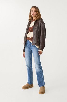 شلوار جین آبی زنانه پاچه ساده Stradivarius - کد 890667801