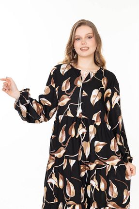 لباس سایز بزرگ مشکی زنانه ویسکون mervemoda - کد 891713179