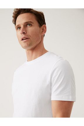 تیشرت سفید مردانه رگولار Marks & Spencer - کد 666256146