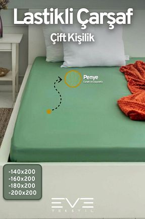 ست ملحفه دونفره سبز Penye Eve Tekstil - کد 884276803