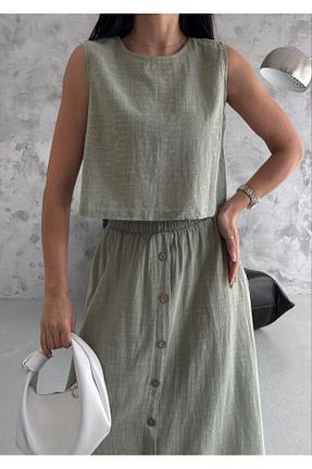 بلوز خاکی زنانه ساده Ladyone - کد 842490453