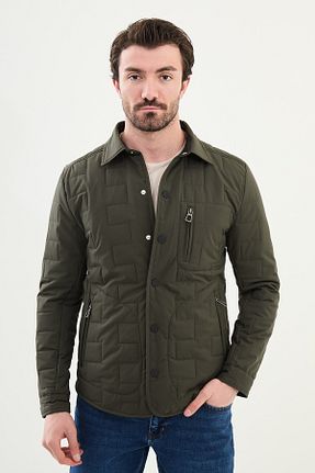 کاپشن خاکی مردانه اسلیم فیت Mcr - کد 888642758