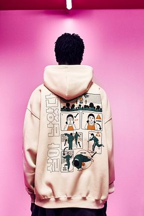 سوئیشرت بژ مردانه چاپی Pull & Bear - کد 888650784