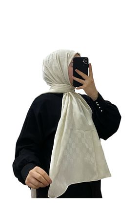 شال بژ زنانه پنبه ای LOSYANA - کد 888643697