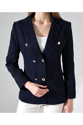 کت بلیزر سرمه ای زنانه مخلوط پلی استر Female Clothing - کد 888650461