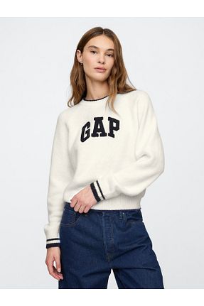 پلیور سفید زنانه چاپی GAP - کد 888699809
