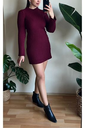 لباس زرشکی زنانه تریکو Butik - کد 888701729