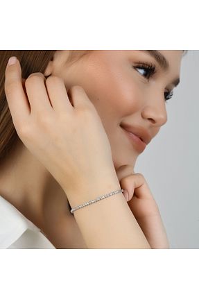 دستبند نقره سفید زنانه 925 عیار DARAMA KUYUMCULUK - کد 888700788