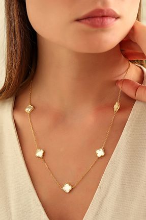 گردنبند نقره طلائی زنانه 925 عیار AcestesDesign - کد 889725234