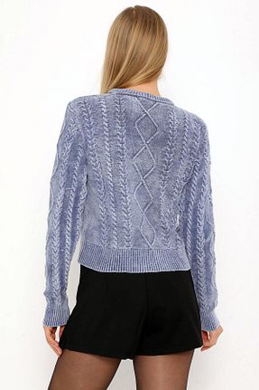 پلیور آبی زنانه Saç Örgü Coral - کد 888681394