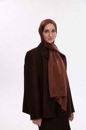 شال قهوه ای زنانه پنبه پلی استر MİRSOY SCARF - کد 888661109