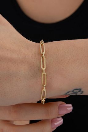 دستبند طلا زرد زنانه 14 عیار Fiyonk Kuyumculuk - کد 888689985