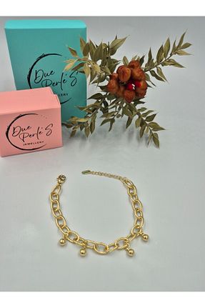 دستبند استیل (فولاد) طلائی زنانه استیل (فولاد) Due PerleS Jewellery - کد 845437385
